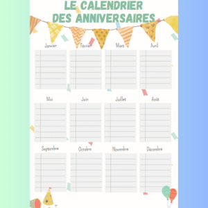 Calendrier des anniversaires