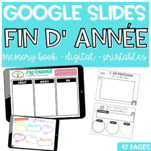 Memory Book GOOGLE SLIDES Printables Fin d' année