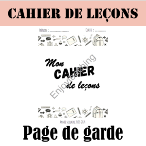Page de garde cahier de leçons 2023-2024