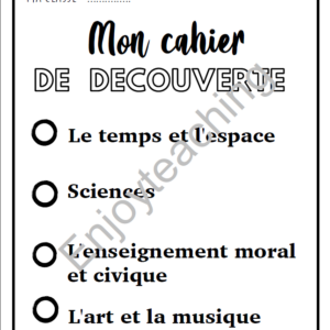 Page de garde cahier de découverte tout-en-un (QLM+EMC+Arts)