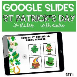 Jour de la St Patrick Vocabulaire GOOGLE SLIDES Audio SET 1