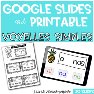 GOOGLE SLIDES Sons Voyelles Simples