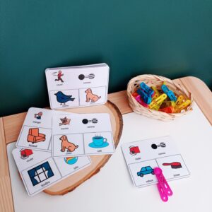 Cartes à Pince des verbes de base et de la conjonction /Comme/