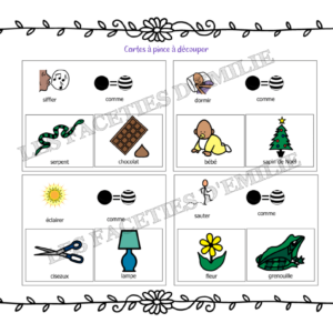 Cartes à Pince des verbes de base et de la conjonction /Comme/