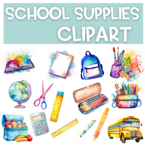 Rentrée | Clipart Fournitures Scolaires