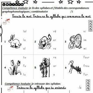 évaluation trimestre 1 français cp