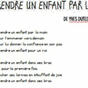 mémorisation musique français "prendre un enfant par la main"