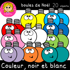 cliparts 20 boules de Noël
