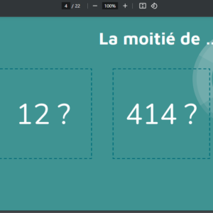 Diaporama Calcul mental - La moitié de